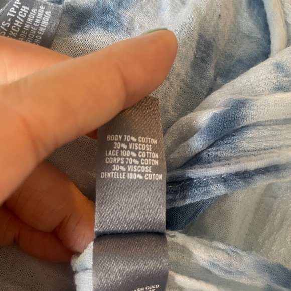 Aerie Blue Tie-Dye Boho Oversized Tunic Top Size XXS Bohemian Hippie - Picture 7 of 8